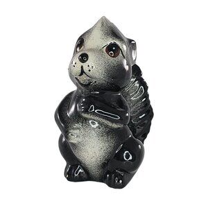 Vintage Ceramic Skunk Figurine Black White Woodland Creature *CHIPS*
